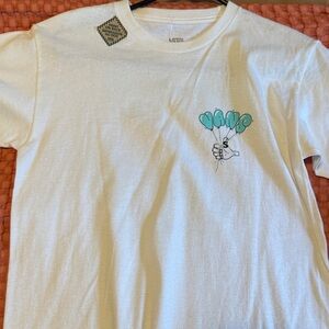 Vans White Tee with Teal Balloon Graphic